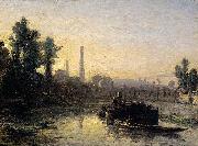 Johan Barthold Jongkind River View in France, Possibly near Pontoise oil painting artist